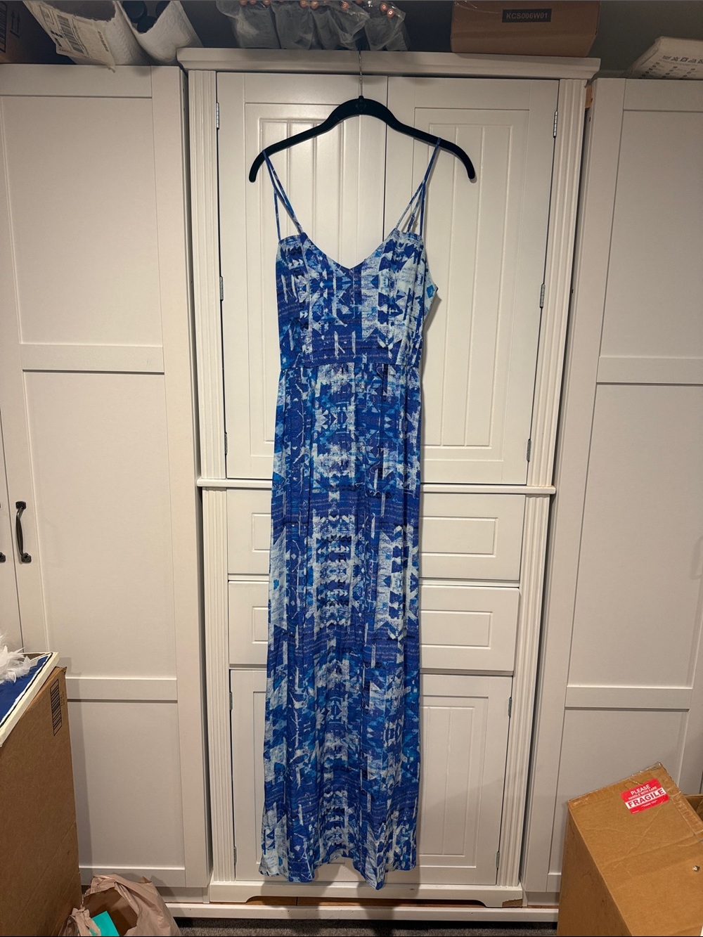 Parker Blue Tie-Dye Maxi Dress
